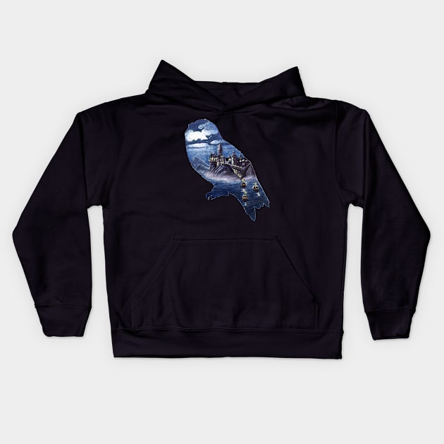 Owl Castle Kids Hoodie by CrowleyCreations